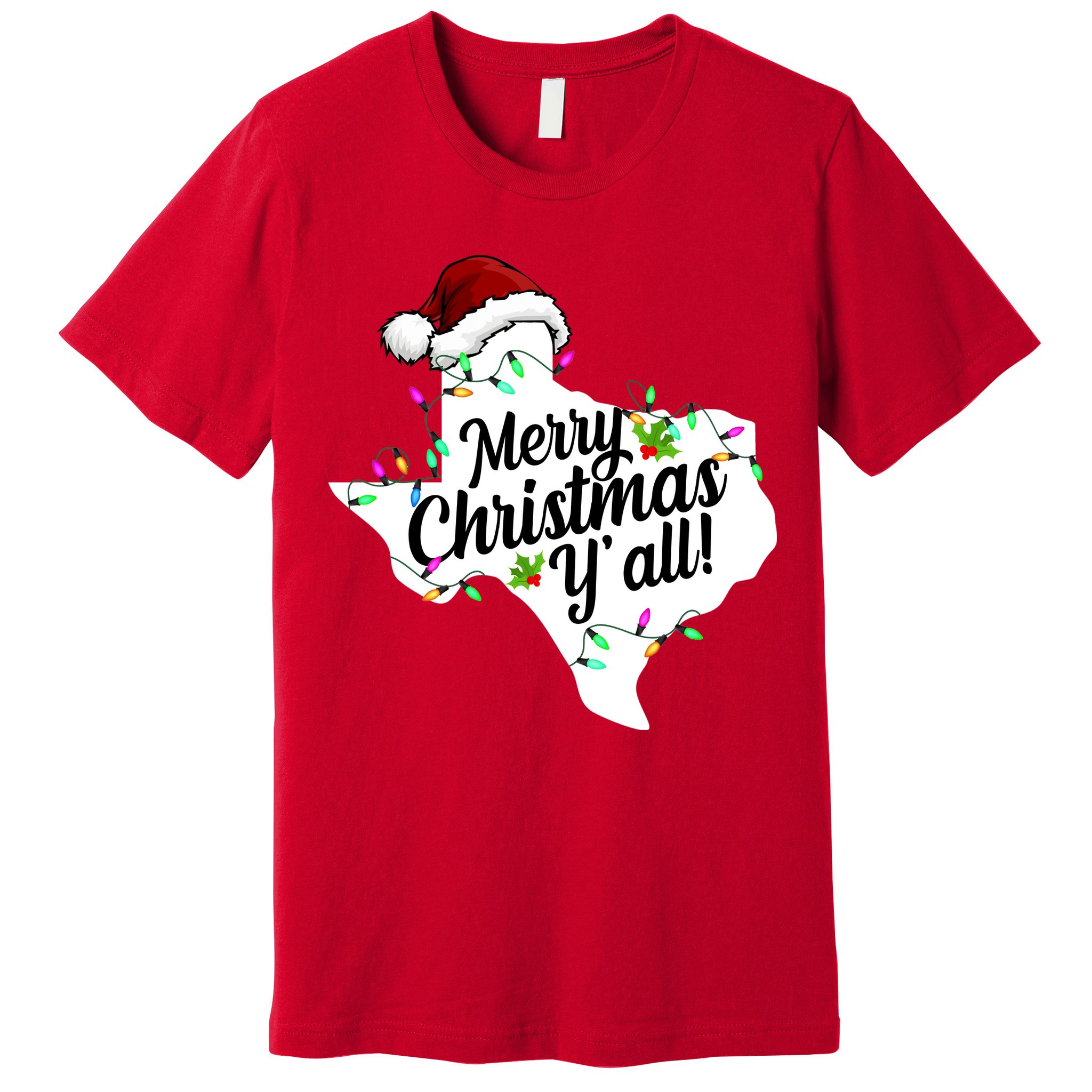 Merry Christmas Y'all Texas State Premium T-Shirt