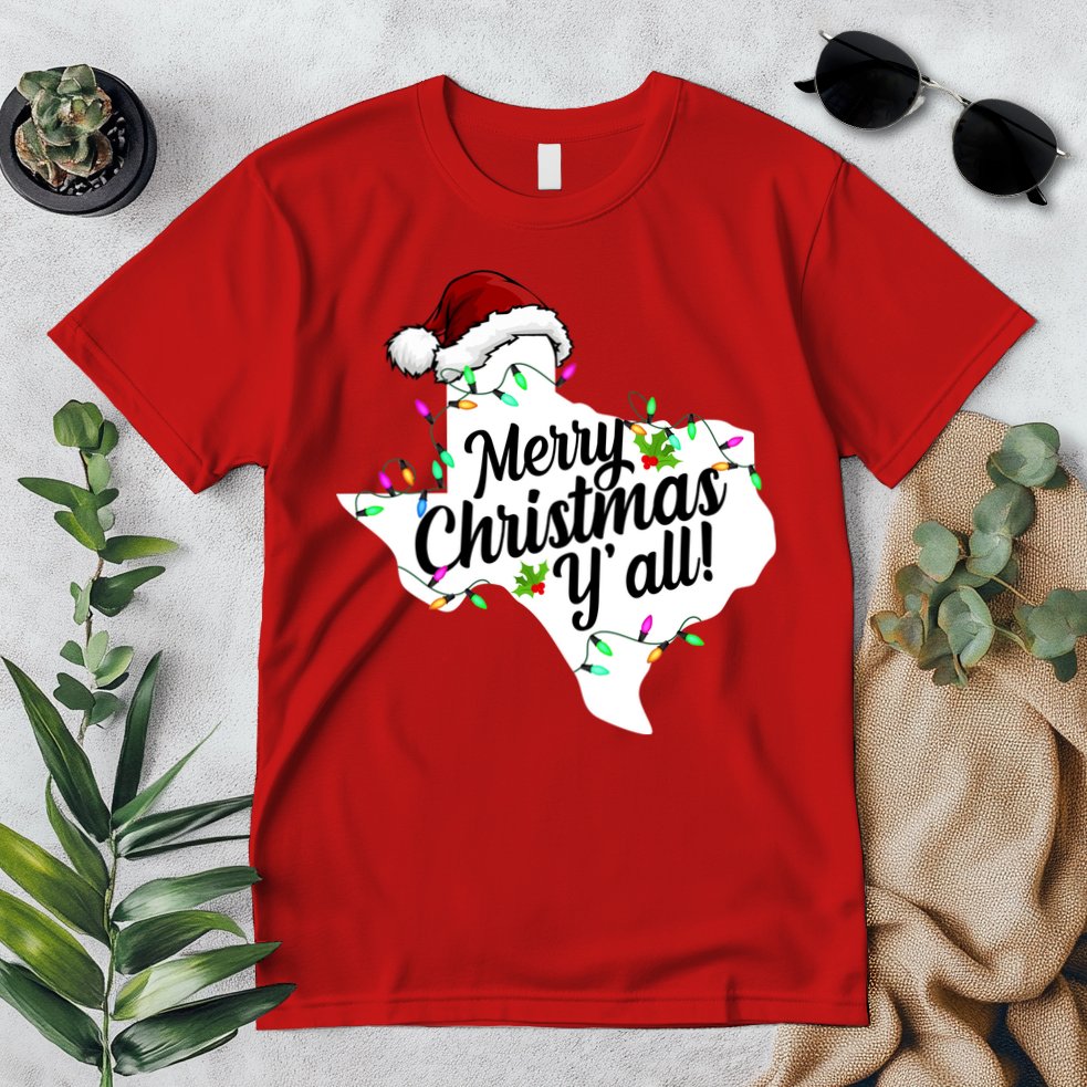 Merry Christmas Y'all Texas State Premium T-Shirt