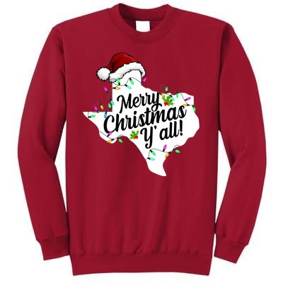 Merry Christmas Y'all Texas State Tall Sweatshirt