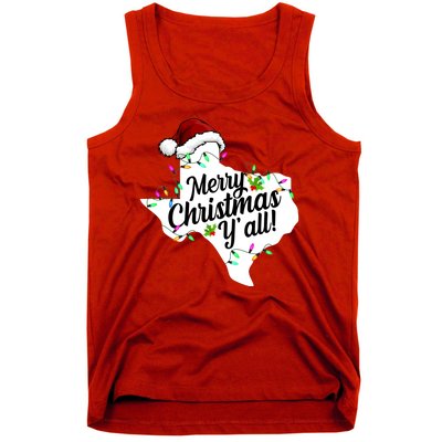 Merry Christmas Y'all Texas State Tank Top