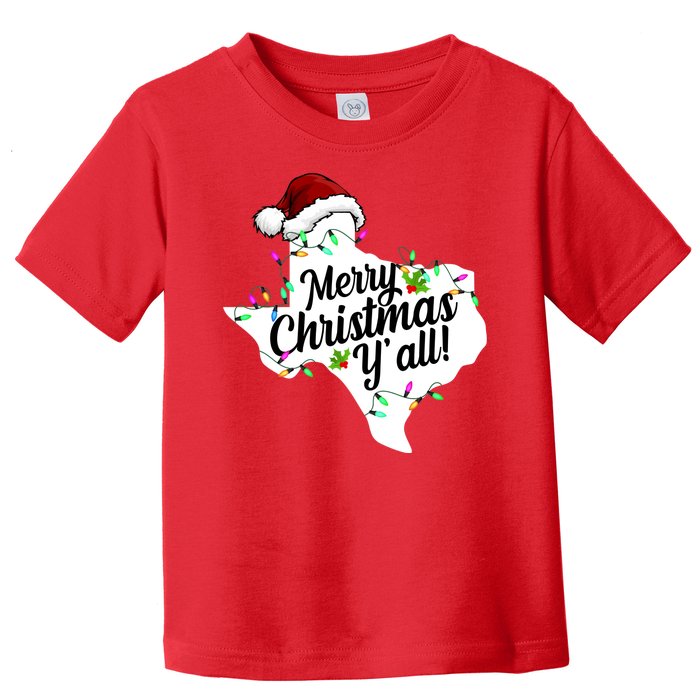 Merry Christmas Y'all Texas State Toddler T-Shirt