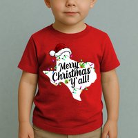 Merry Christmas Y'all Texas State Toddler T-Shirt