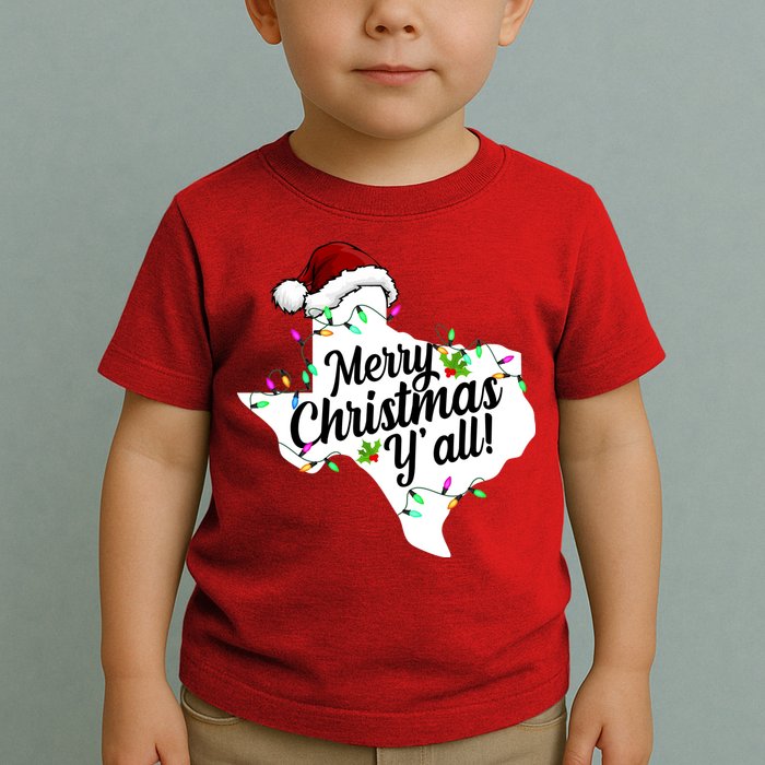 Merry Christmas Y'all Texas State Toddler T-Shirt