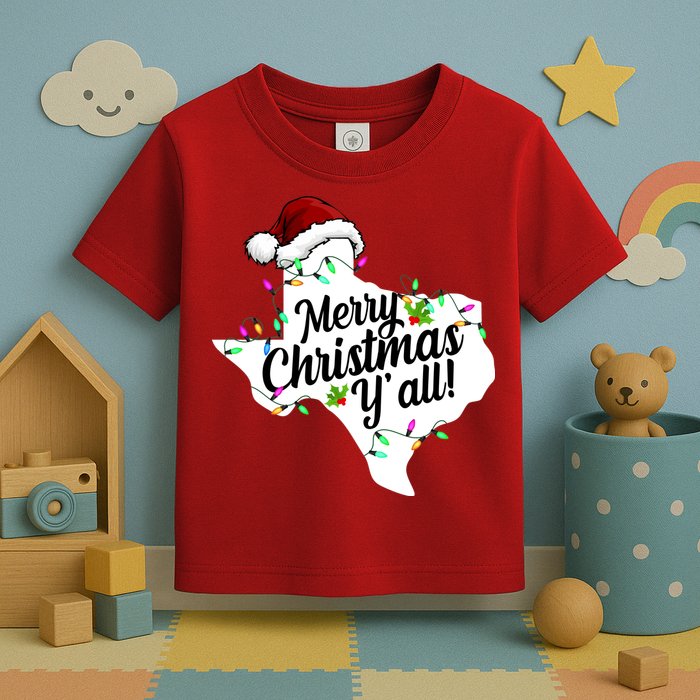 Merry Christmas Y'all Texas State Toddler T-Shirt