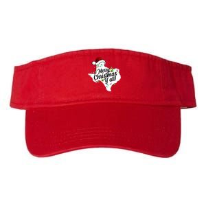 Merry Christmas Y'all Texas State Valucap Bio-Washed Visor