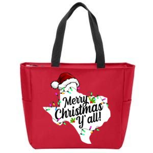 Merry Christmas Y'all Texas State Zip Tote Bag