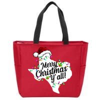 Merry Christmas Y'all Texas State Zip Tote Bag