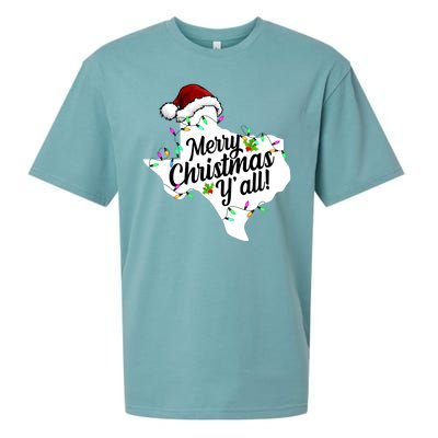 Merry Christmas Y'all Texas State Sueded Cloud Jersey T-Shirt