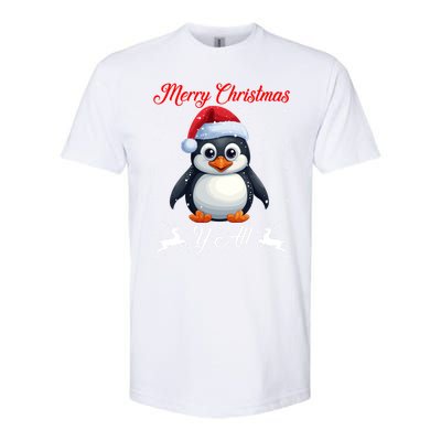 Merry Christmas Y All Xmas Holiday Santa Penguin Christmas Gift Softstyle® CVC T-Shirt