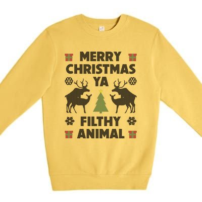 Merry Christmas Ya Filthy Animal Premium Crewneck Sweatshirt