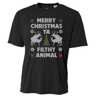 Merry Christmas Ya Filthy Animal Cooling Performance Crew T-Shirt