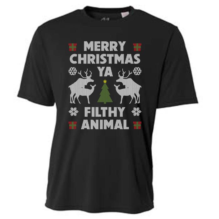 Merry Christmas Ya Filthy Animal Cooling Performance Crew T-Shirt