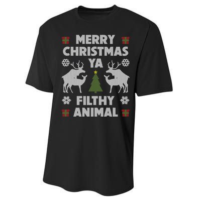 Merry Christmas Ya Filthy Animal Performance Sprint T-Shirt