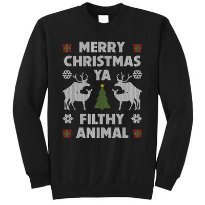 Merry Christmas Ya Filthy Animal Tall Sweatshirt