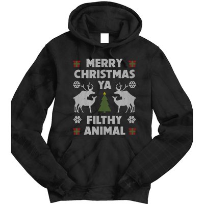 Merry Christmas Ya Filthy Animal Tie Dye Hoodie