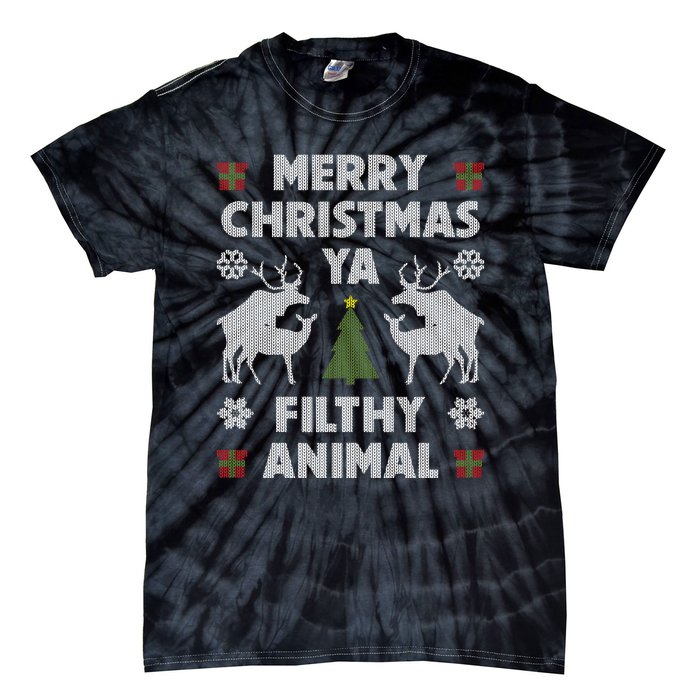 Merry Christmas Ya Filthy Animal Tie-Dye T-Shirt