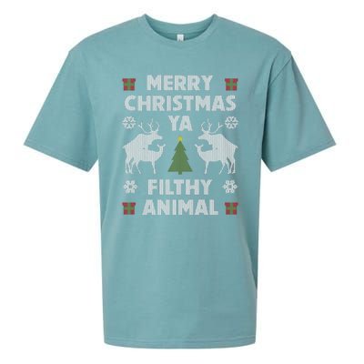 Merry Christmas Ya Filthy Animal Sueded Cloud Jersey T-Shirt