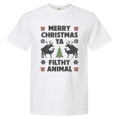 Merry Christmas Ya Filthy Animal Garment-Dyed Heavyweight T-Shirt