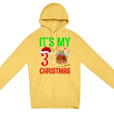 Merry Christmas Yes Its My 3rd Birthday Christmas Premium Pullover Hoodie