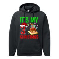 Merry Christmas Yes Its My 3rd Birthday Christmas Performance Fleece Hoodie