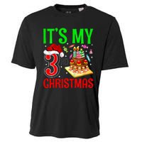 Merry Christmas Yes Its My 3rd Birthday Christmas Cooling Performance Crew T-Shirt