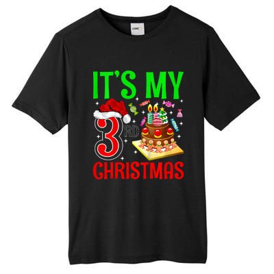 Merry Christmas Yes Its My 3rd Birthday Christmas Tall Fusion ChromaSoft Performance T-Shirt