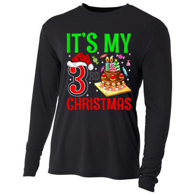 Merry Christmas Yes Its My 3rd Birthday Christmas Cooling Performance Long Sleeve Crew