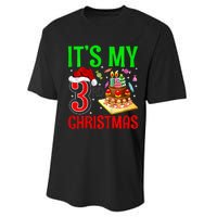 Merry Christmas Yes Its My 3rd Birthday Christmas Performance Sprint T-Shirt