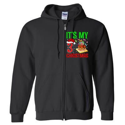 Merry Christmas Yes Its My 3rd Birthday Christmas Full Zip Hoodie