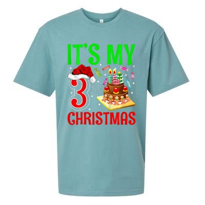 Merry Christmas Yes Its My 3rd Birthday Christmas Sueded Cloud Jersey T-Shirt