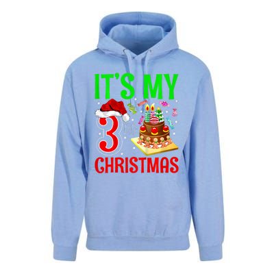 Merry Christmas Yes Its My 3rd Birthday Christmas Unisex Surf Hoodie