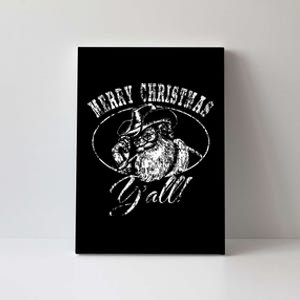 Merry Christmas Y'all Funny Country Cowboy Santa Claus  Canvas