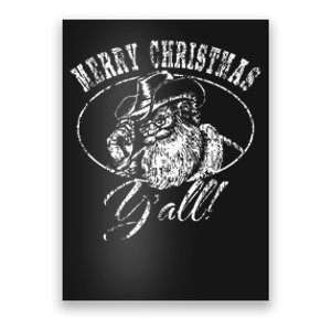 Merry Christmas Y'all Funny Country Cowboy Santa Claus  Poster