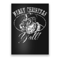 Merry Christmas Y'all Funny Country Cowboy Santa Claus  Poster