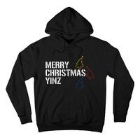 Merry Christmas Yinz with Pittsburgh Christmas Trees Funny Hoodie