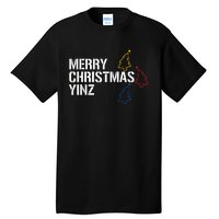 Merry Christmas Yinz with Pittsburgh Christmas Trees Funny Tall T-Shirt