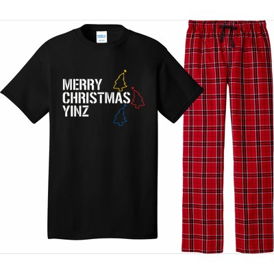 Merry Christmas Yinz with Pittsburgh Christmas Trees Funny Pajama Set