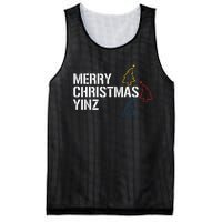 Merry Christmas Yinz with Pittsburgh Christmas Trees Funny Mesh Reversible Basketball Jersey Tank