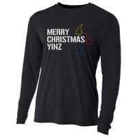 Merry Christmas Yinz with Pittsburgh Christmas Trees Funny Cooling Performance Long Sleeve Crew