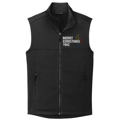 Merry Christmas Yinz with Pittsburgh Christmas Trees Funny Collective Smooth Fleece Vest