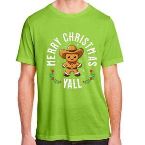 Merry Christmas Yall Gingerbread Cowboy Howdy Western Xmas Adult ChromaSoft Performance T-Shirt