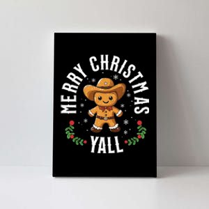 Merry Christmas Yall Gingerbread Cowboy Howdy Western Xmas Canvas