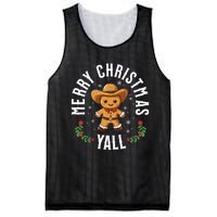 Merry Christmas Yall Gingerbread Cowboy Howdy Western Xmas Mesh Reversible Basketball Jersey Tank