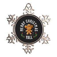 Merry Christmas Yall Gingerbread Cowboy Howdy Western Xmas Metallic Star Ornament