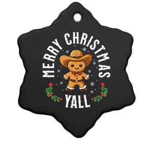 Merry Christmas Yall Gingerbread Cowboy Howdy Western Xmas Ceramic Star Ornament