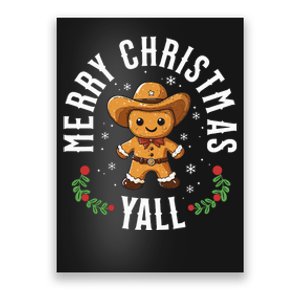 Merry Christmas Yall Gingerbread Cowboy Howdy Western Xmas Poster