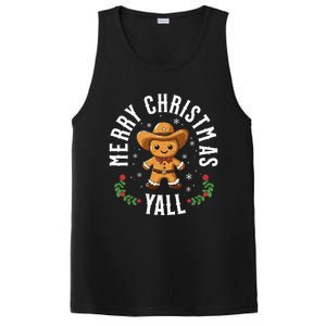 Merry Christmas Yall Gingerbread Cowboy Howdy Western Xmas PosiCharge Competitor Tank