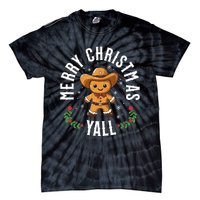 Merry Christmas Yall Gingerbread Cowboy Howdy Western Xmas Tie-Dye T-Shirt