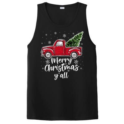 Merry Christmas Yall Great Gift Red Truck Christmas Pajama Xmas Gift PosiCharge Competitor Tank