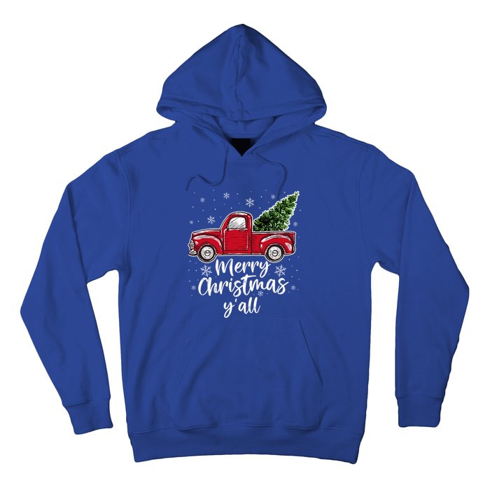 Merry Christmas Yall Great Gift Red Truck Christmas Pajama Xmas Gift Hoodie